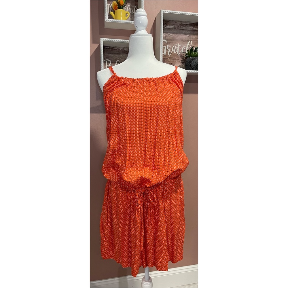 Old Navy Orange W/Flowers Romper